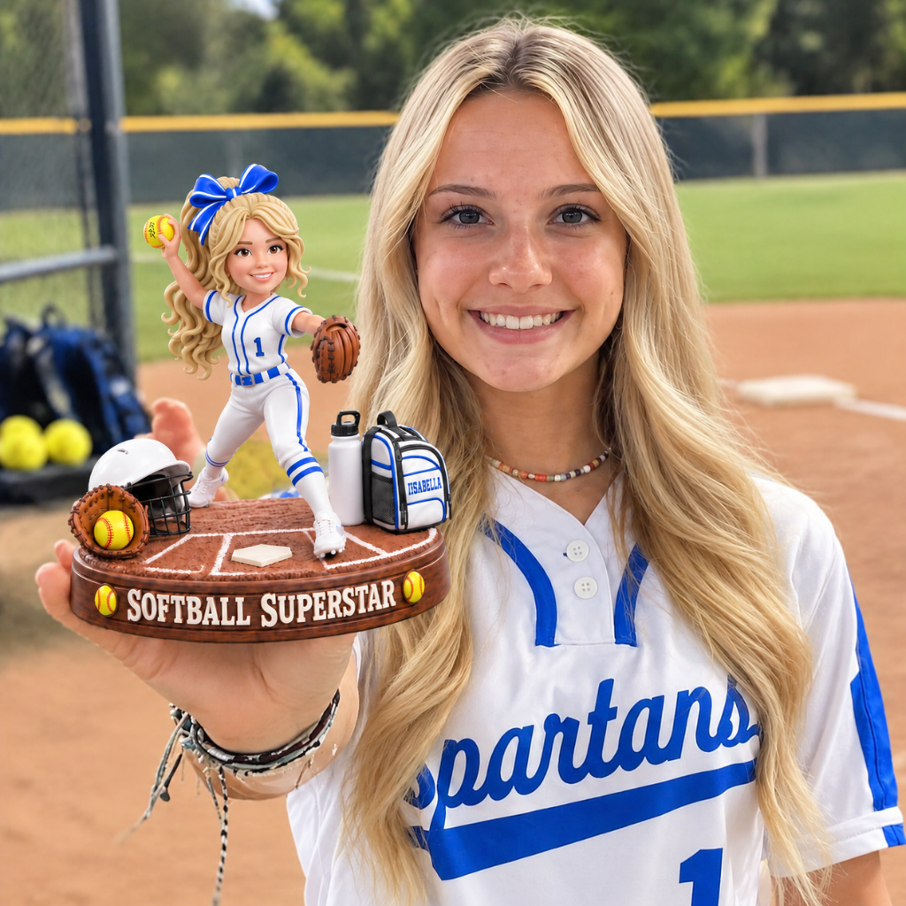 Custom Softball Plaque With Photo and Name, Personalized Softball Player Display Decor, Gift for Softball Players and Sports Fans hn01102026