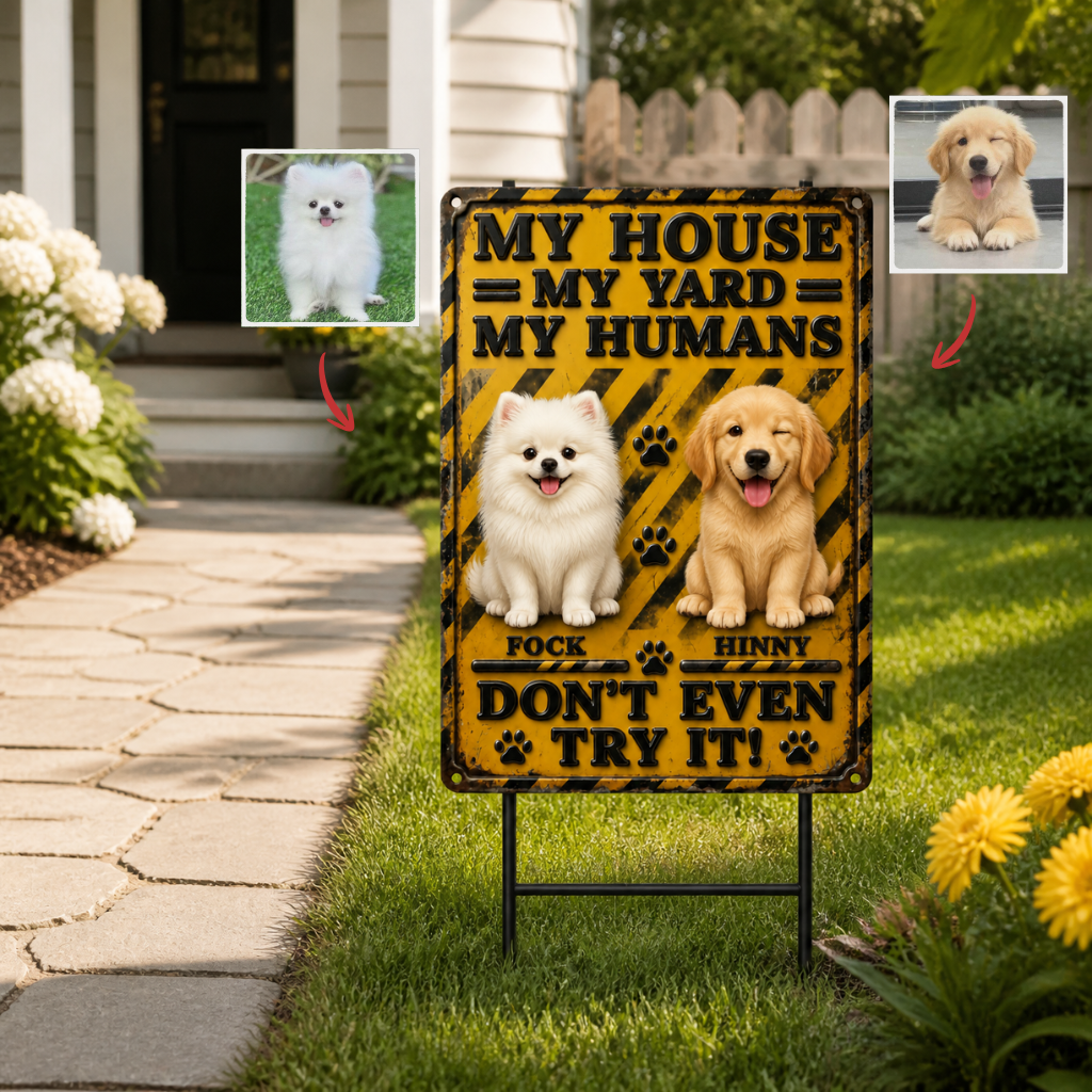 Custom Dog Photo Name Yard Sign, Personalized Pet Name Garden Sign, Gift for Dog Lovers hn19082026