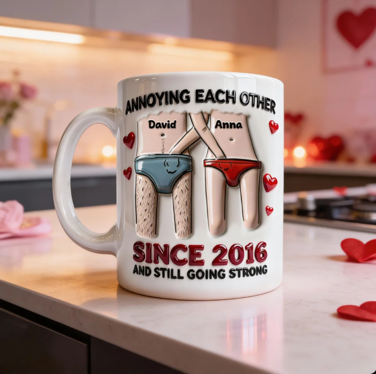 Personalized Funny Couple Mug, Custom Names & Year Coffee Mug — Unique Gift For Couples & Anniversaries