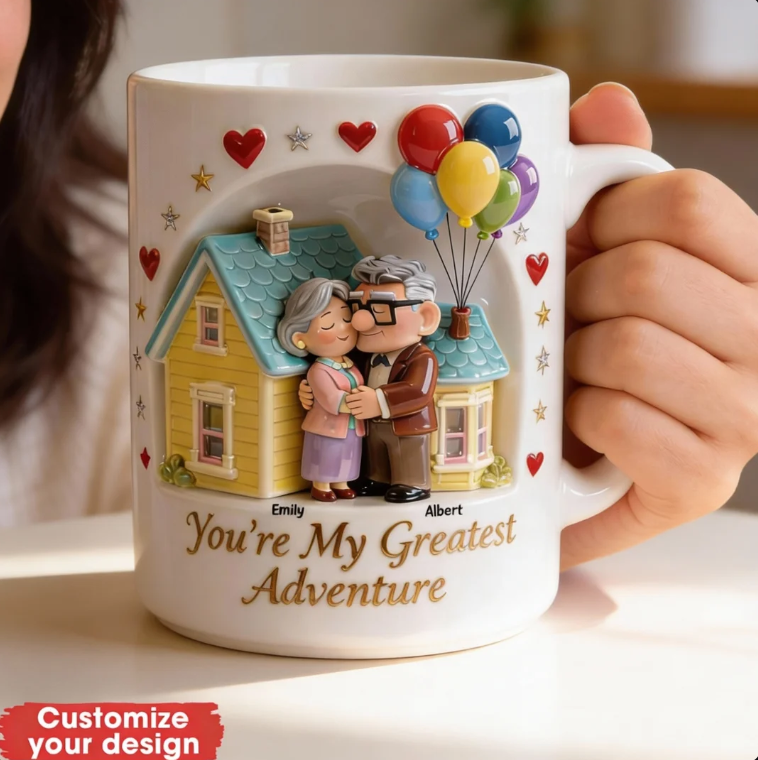 Personalized 3D Couple Mug With Names, Custom Love Story Coffee Mug — Meaningful Gift For Couples