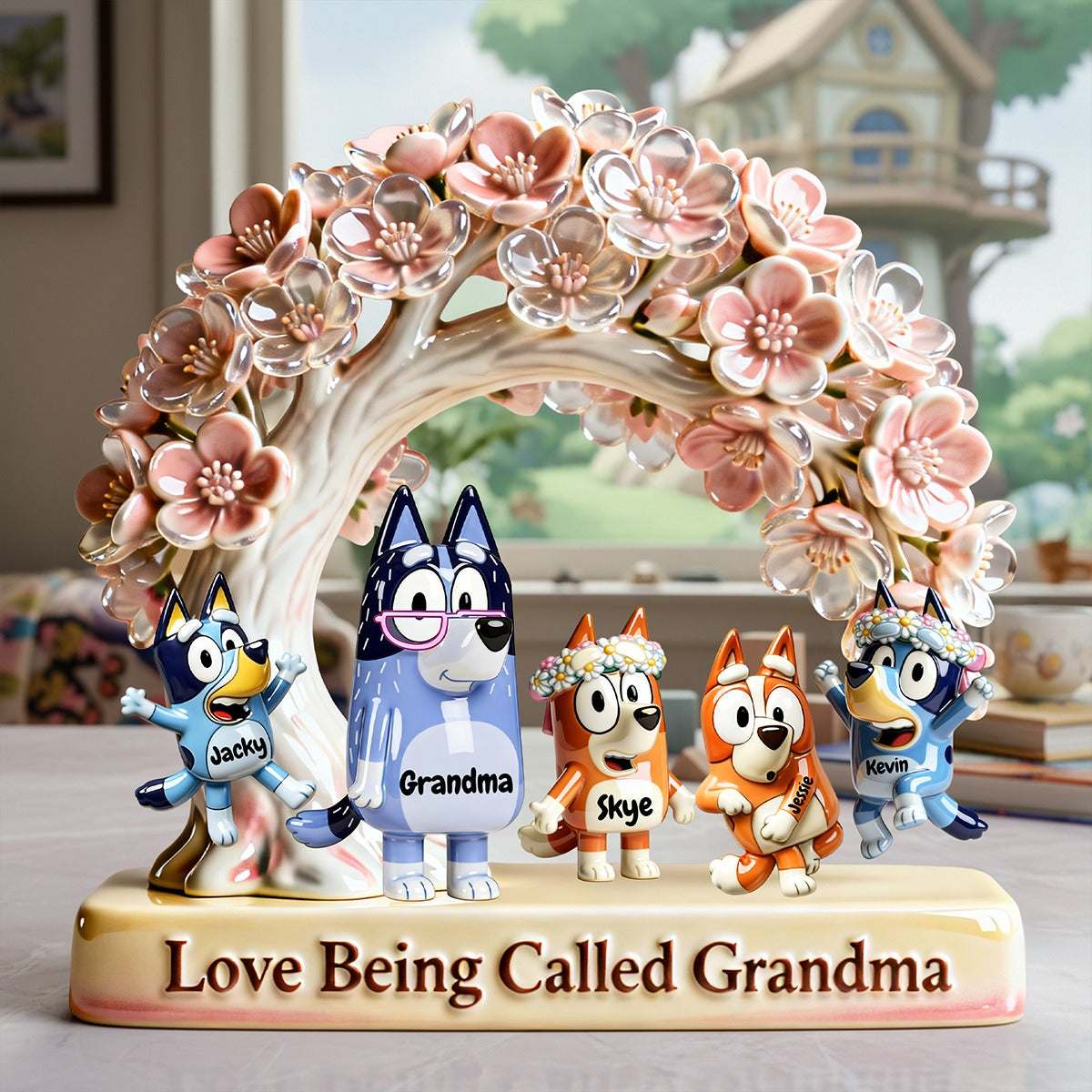 Personalized Grandma & Kids Acrylic Plaque – Custom Family Characters Display – Gift For Mom
